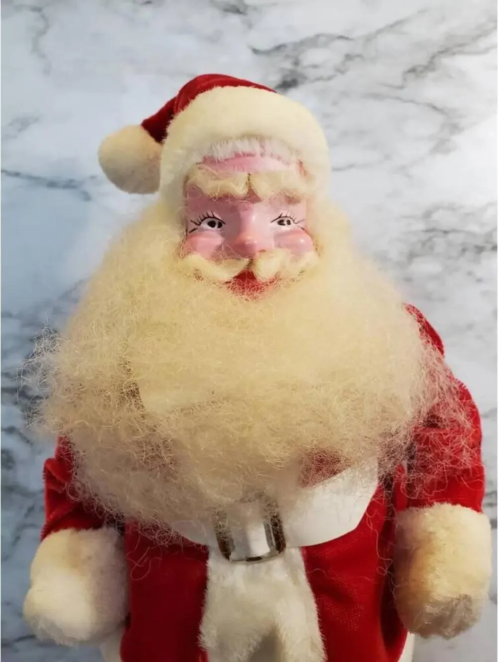 Antique Santa, Vintage Red velvet suit doll, 15